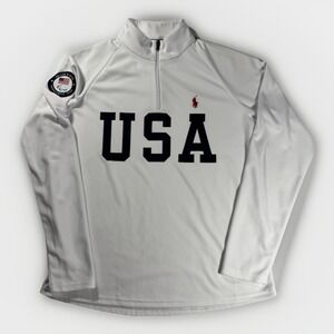 Polo Ralph Lauren USA Paralympic 2020 1/4 Zip White Mens M